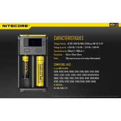 Chargeur Nitecore NCI2 Caractéristiques