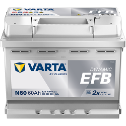 BATTERIE AUTO VARTA DYNAMIC EFB 12V 60Ah 640A START AND STOP