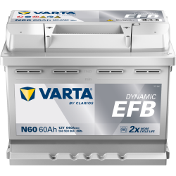 BATTERIE AUTO VARTA DYNAMIC EFB 12V 60Ah 640A START AND STOP FRONT TOP