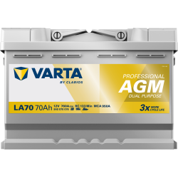 Batterie à décharge lente VARTA Professional - AGM LA70 12V 70Ah 760A Front