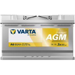 Batterie Auto Varta A6 AGM / xEV 12V 80Ah L4 Front