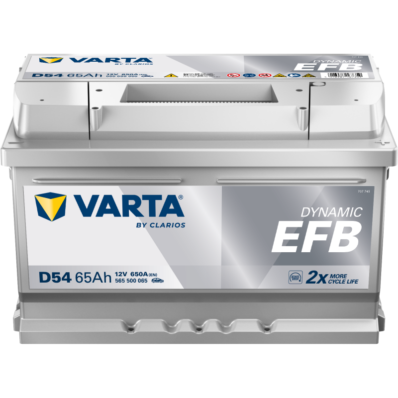 Batterie Auto VARTA D54 Dynamic EFB Start and stop 12V 65ah 650A