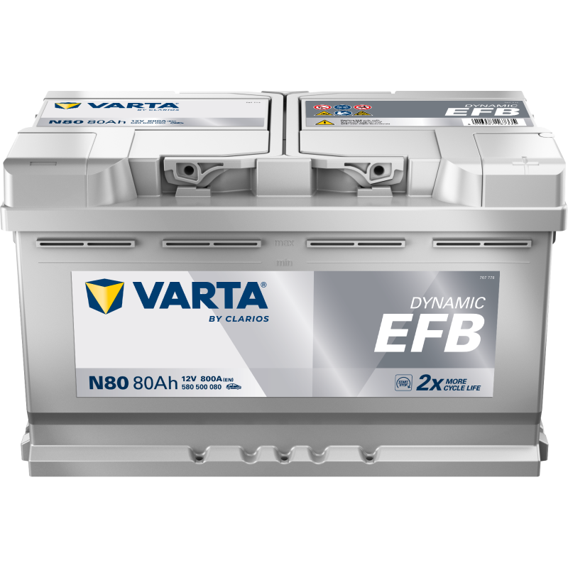 BATTERIE AUTO VARTA N80 DYNAMIC EFB 12V 80AH 800A