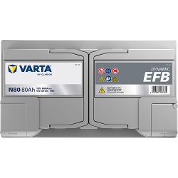 BATTERIE AUTO VARTA N80 DYNAMIC EFB 12V 80AH 800A Top