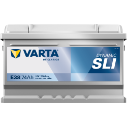 Batterie Auto VARTA Dynamic SLI E38 12V 74Ah 750A 574402075 Front