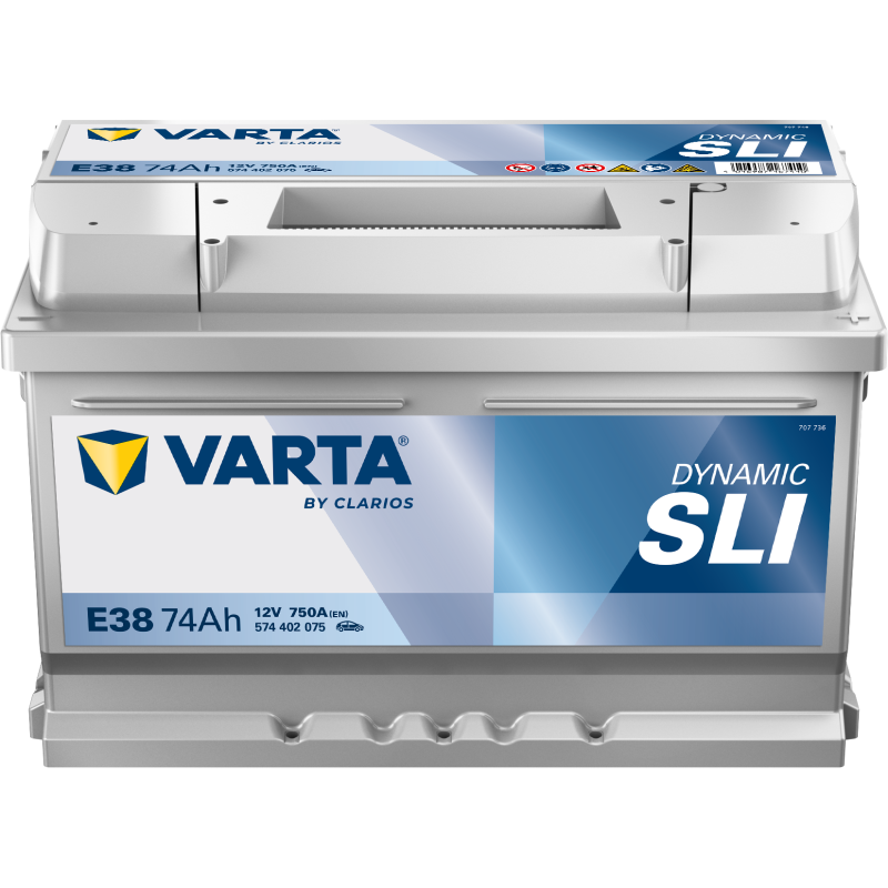Batterie Auto VARTA Dynamic SLI E38 12V 74Ah 750A 574402075