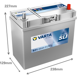 Batterie Auto VARTA Dynamic SLI B31 12V 45Ah 330A 545155033 Dimensions