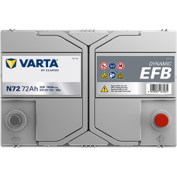 Batterie Auto VARTA Dynamic EFB N72 12V 72Ah 760A 572501076 Top